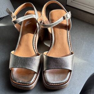 Andre Assous Metallic Gold Platform Sandals